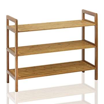 Oceanstar 3-Tier Bamboo Shoe Rack for Organized Footwear