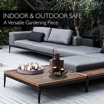 SereneLife Desktop Waterfall Fountain (3-Tier) | Cascading Tabletop Water Decoration | Indoor, Outdoor, Patio or Garden Use | 3 Candles and River Rocks Included.