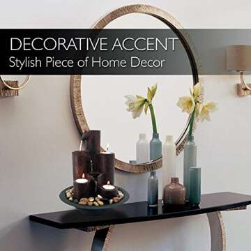 SereneLife Desktop Waterfall Fountain (3-Tier) | Cascading Tabletop Water Decoration | Indoor, Outdoor, Patio or Garden Use | 3 Candles and River Rocks Included.