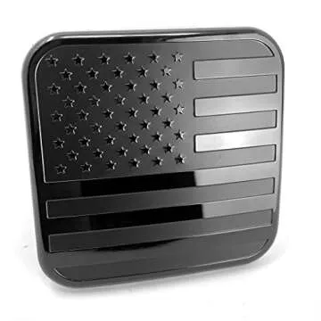 eVerHITCH USA Black Metal Flag Hitch Plug Cover, Fits 2" Receiver