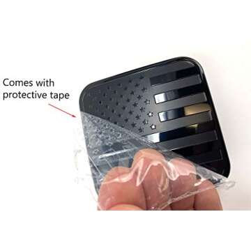 eVerHITCH USA Black Metal Flag Hitch Plug Cover, Fits 2" Receiver