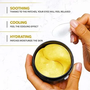 Arvesa Under Eye Mask for Dark Circles and Puffiness, Wrinkles, 24k Gold Under Skincare Treatment Patches for Puffy Eyes with Collagen for Women and Men - Gel Pads - 30 Pairs
