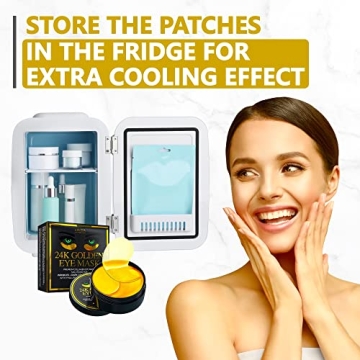 Arvesa Under Eye Mask for Dark Circles and Puffiness, Wrinkles, 24k Gold Under Skincare Treatment Patches for Puffy Eyes with Collagen for Women and Men - Gel Pads - 30 Pairs