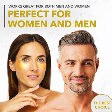 Arvesa Under Eye Mask for Dark Circles and Puffiness, Wrinkles, 24k Gold Under Skincare Treatment Patches for Puffy Eyes with Collagen for Women and Men - Gel Pads - 30 Pairs