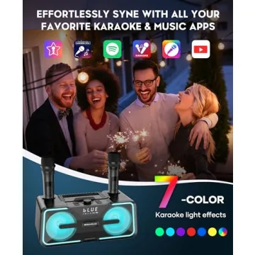 BIGASUO Karaoke Machine with 2 Wireless Microphones