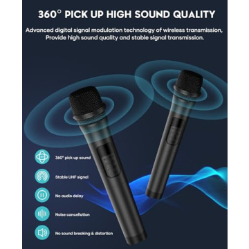 BIGASUO Karaoke Machine with 2 Wireless Microphones