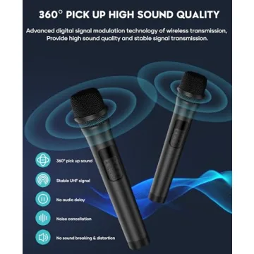 BIGASUO Karaoke Machine with 2 Wireless Microphones