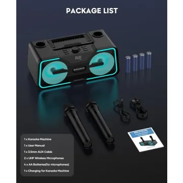 BIGASUO Karaoke Machine with 2 Wireless Microphones