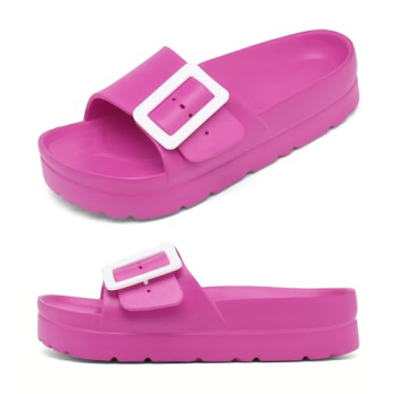 Womens Platform Slides with Arch Support, Single Duckle EVA Thick Sole Sandals, Women Casual Fashion...
