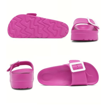 Womens Platform Slides with Arch Support, Single Duckle EVA Thick Sole Sandals, Women Casual Fashion Slide Beach Home and Street