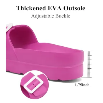 Womens Platform Slides with Arch Support, Single Duckle EVA Thick Sole Sandals, Women Casual Fashion Slide Beach Home and Street