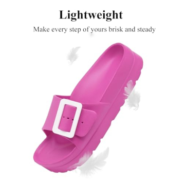 Womens Platform Slides with Arch Support, Single Duckle EVA Thick Sole Sandals, Women Casual Fashion Slide Beach Home and Street