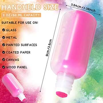 24 Pieces Empty 2 Ounce Paint Daubers Bottles Handy Sponge Tip Paint Daubers Bottles Refillable Sque...