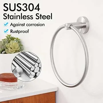 KES Towel Ring for Bathroom, Rustproof Hand Towel Holder