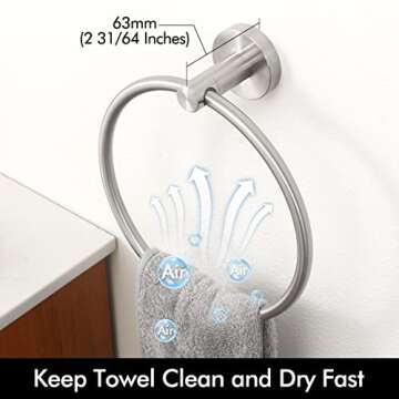 KES Towel Ring for Bathroom, Rustproof Hand Towel Holder