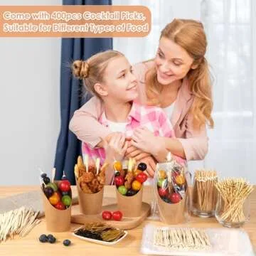Sublaga Bamboo Cocktail Picks - 400 PCS Eco-Friendly Picks
