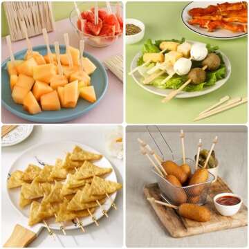 Sublaga Bamboo Cocktail Picks - 400 PCS Eco-Friendly Picks