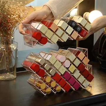 V-HANVER 2-Pack Lipstick Organizer Tower for Makeup