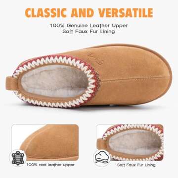 FITORY Women's Suede Slipper | Flat Short Mini Boots with Fur Fleece | Winter Casual Comfort Shoes C...