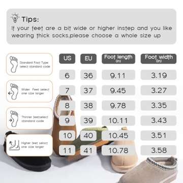 FITORY Women's Suede Slipper | Flat Short Mini Boots with Fur Fleece | Winter Casual Comfort Shoes Chestnut Size 9