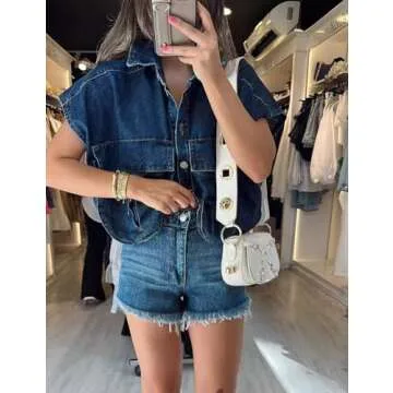 Stylish Cropped Button Down Shirt for Women - Summer Top