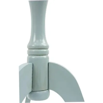 Chic Antique Iced Blue Round Pedestal Accent Side Table