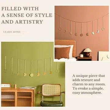 Mkono Moon Phase Wall Hanging for Elegant Home Decor