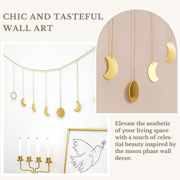 Mkono Moon Phase Wall Hanging for Elegant Home Decor
