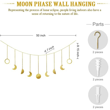 Mkono Moon Phase Wall Hanging for Elegant Home Decor