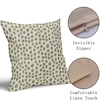 Sage Green Cream Pillow Covers 20x20 Set of 2 Boho Design