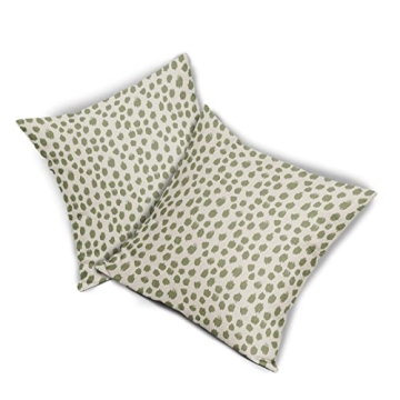 Sage Green Cream Pillow Covers 20x20 Set of 2 Boho Design