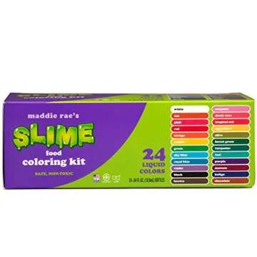 Maddie Rae's Food Coloring MEGA Kit - 24 Color Variety Kit - Safe, Food Grade Non Toxic Formula for all Slime Making