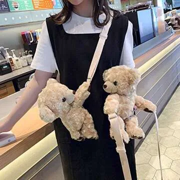 Charming 3D Cute Plush Teddy Bear Bag for Women