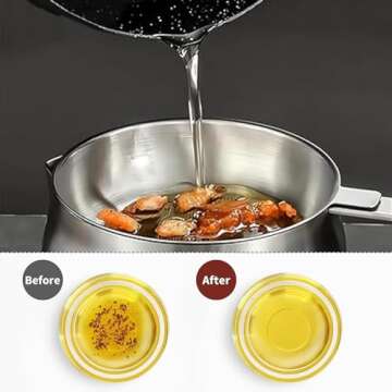 68oz 304 Stainless Steel Deep Fryer Pot with Basket Large Capacity Versatile Oil Filter Pot Vessel H...