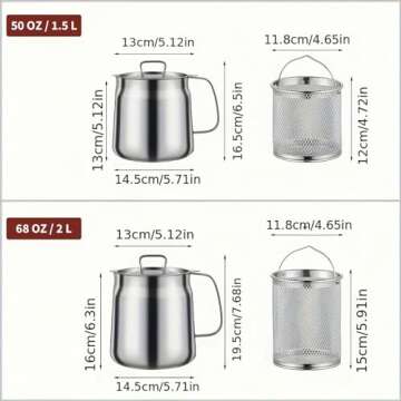 68oz Stainless Steel Deep Fryer Pot for Versatile Cooking