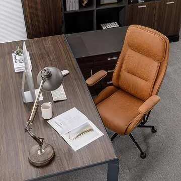 BOWTHY Ergonomic Leather Office Chair - Modern Comfort & Style