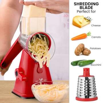 Zulay Kitchen Hand Crank Cheese Grater - Easy Clean & Use