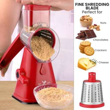Zulay Kitchen Hand Crank Cheese Grater - Easy Clean & Use