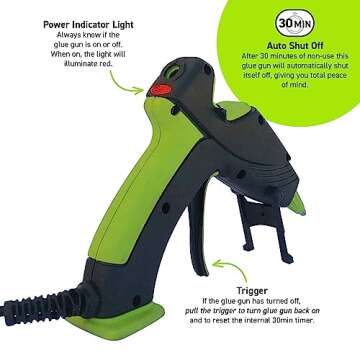 Surebonder Mini Hot Glue Gun With Dual Temperature & Auto Shut Off, 20 Watts for Fast Heating & Consistent Glue Flow, Adjust Temp for Multiple Projects (Ultra Series DT-320F)