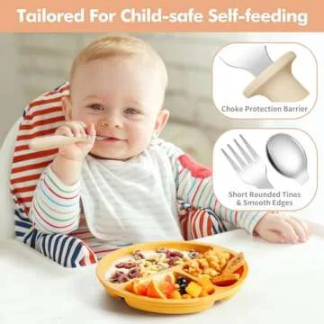 DRKIO 8-Piece Toddler Utensils Set for Safe Self-Feeding