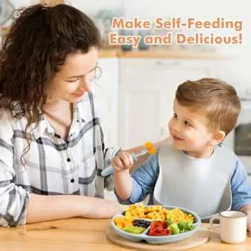 DRKIO 8-Piece Toddler Utensils Set for Safe Self-Feeding