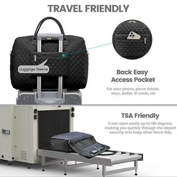 LOVEVOOK Travel Duffle Bag with Separate Laptop Compartment, Unisex Weekender Bag with Toiletry Bag Carry on Overnight Bag, Business Travel Bag with Wet Pocket, Hospital Bag for Labor and Delivery