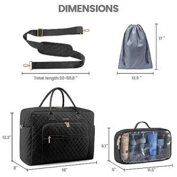 LOVEVOOK Travel Duffle Bag with Separate Laptop Compartment, Unisex Weekender Bag with Toiletry Bag Carry on Overnight Bag, Business Travel Bag with Wet Pocket, Hospital Bag for Labor and Delivery