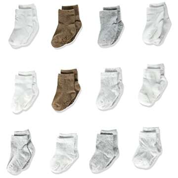 Carter's 12-Pack Comfortable Crew Socks for Toddlers