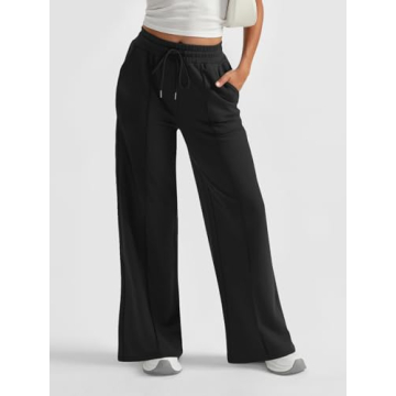 AUTOMET Womens Wide Leg Sweatpants - Comfortable Baggy Pants for Fall Fashion