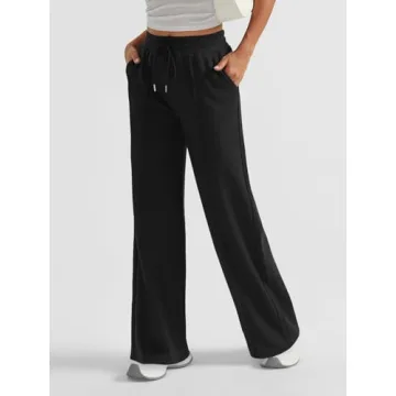 AUTOMET Womens Stylish Wide Leg Sweatpants for Fall