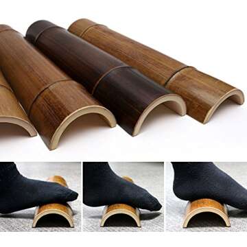 Natural Bamboo Tread Foot Acupressure Massage Board for Circulation and Fatigue Relief x 1pcs