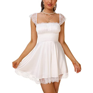 Satin Lace Strap Mini Dress for Stylish Occasions