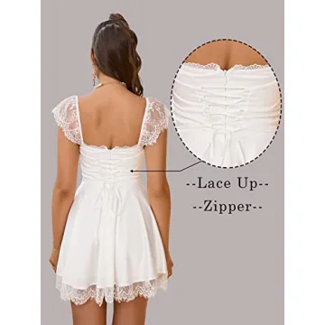 Satin Lace Strap Mini Dress for Stylish Occasions