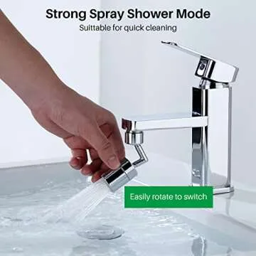 Unecrin Faucet Extender,720 Degree Universal Splash Filter Faucet, Dual Function Swivel Sink Chrome Faucet Attachment for Face Washing, Eyewash, and Gargle, and Bathroom or Kitchen.